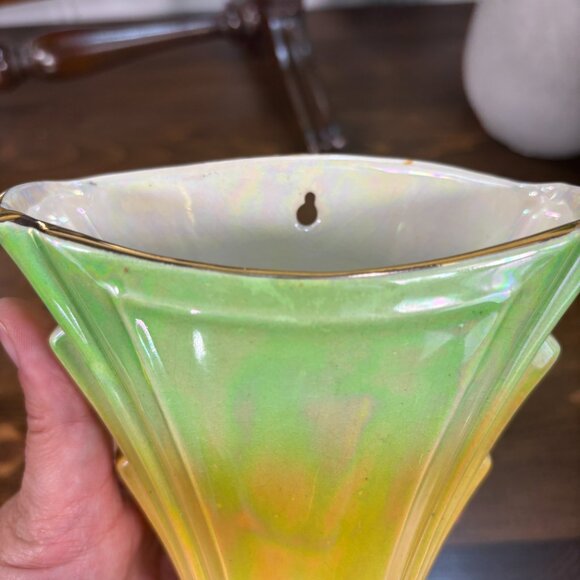 Vintage Wall Pocket Vase Royal Winton Grimwades Art Deco Iridescent Lusterware - Picture 11 of 16